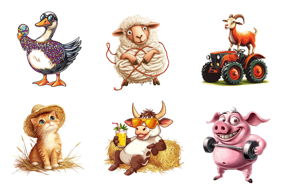 Quirky Funny Farm Animals sublimatio, a 3D by CreationArt (Photo 2 of 5)