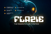 Flazie - Modern Future Font, a Sans Serif Font by Dhabee (Thumbnail 1 of 8)