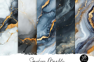Seamless Smokey Marble Digital Paper, a Pattern Graphic by Design Scotch