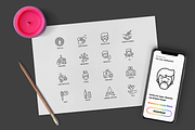 Coronavirus | 16 Thin Line Icons, an Outline Icon by Alex Blogoodf (Thumbnail 5 of 15)