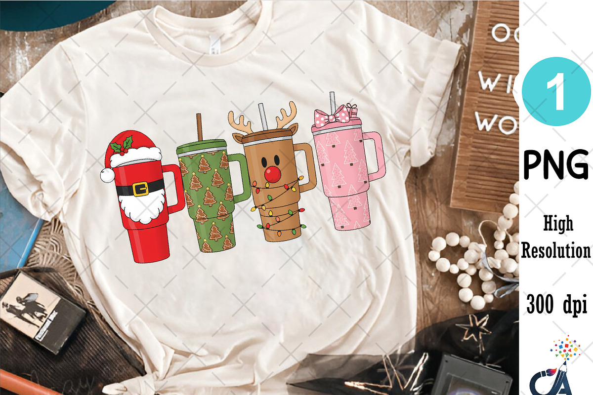 Christmas Tumbler Cups Png, an Illustration by Creative Art (Photo 3 of 6)