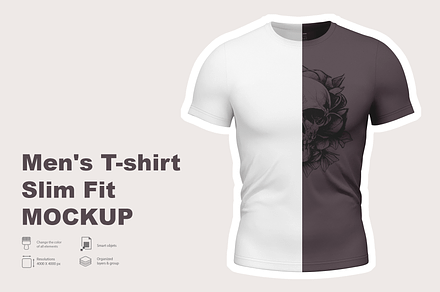 Men's T-shirt Slim Fit mockup.