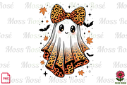Leopard Bow Ghost Halloween PNG, a Graphic by Moss Rose (Thumbnail 1 of 3)