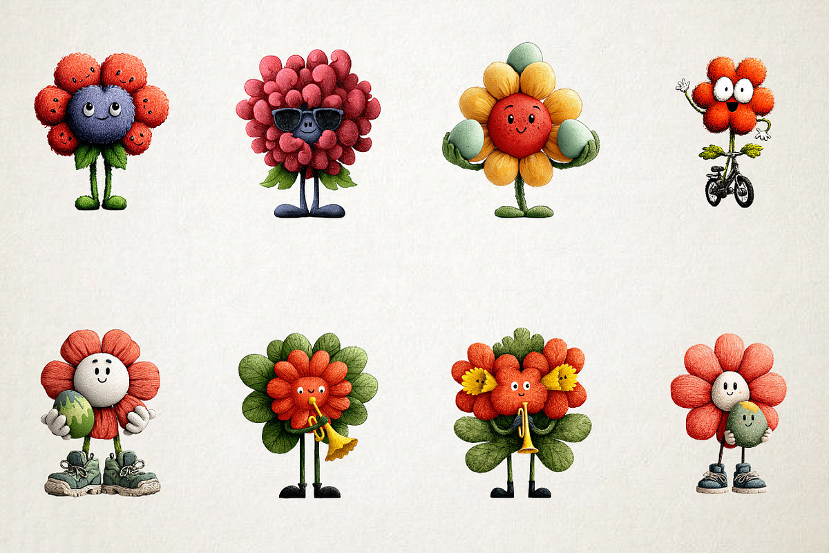Whimsical Easter flower character, an Illustration by RobertsArt (Photo 3 of 5)
