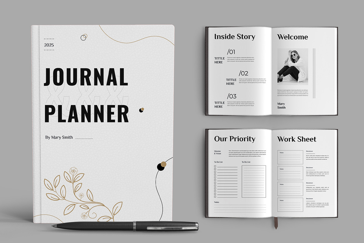 Journal And Planner Template, a Stationery Template by MightyDesign (Photo 1 of 6)