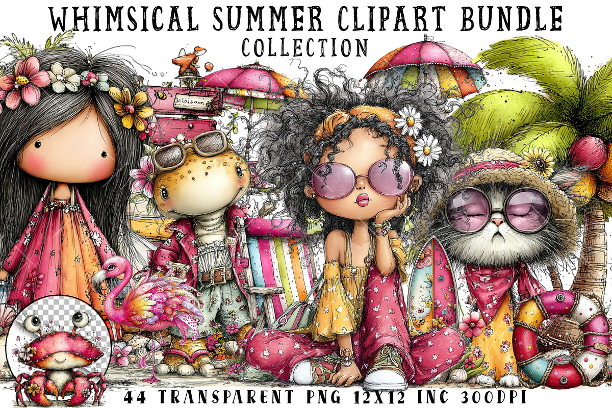 Whimsical Summer Clipart, an Illustration by OK Design (Photo 1 of 6)
