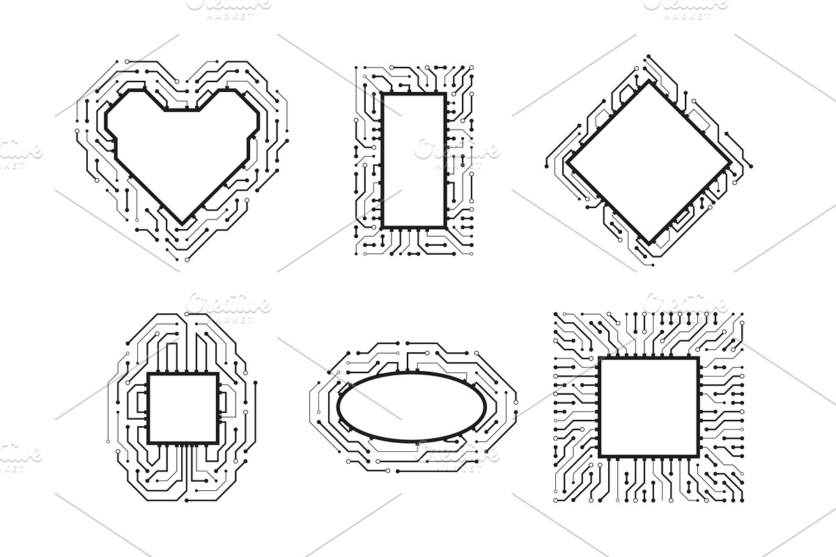 Electronic chip, CPU border and, a Graphic by winwin.art