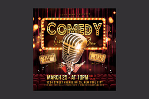 Comedy Show Flyer, a Flyer Template by DSGraphicDesign