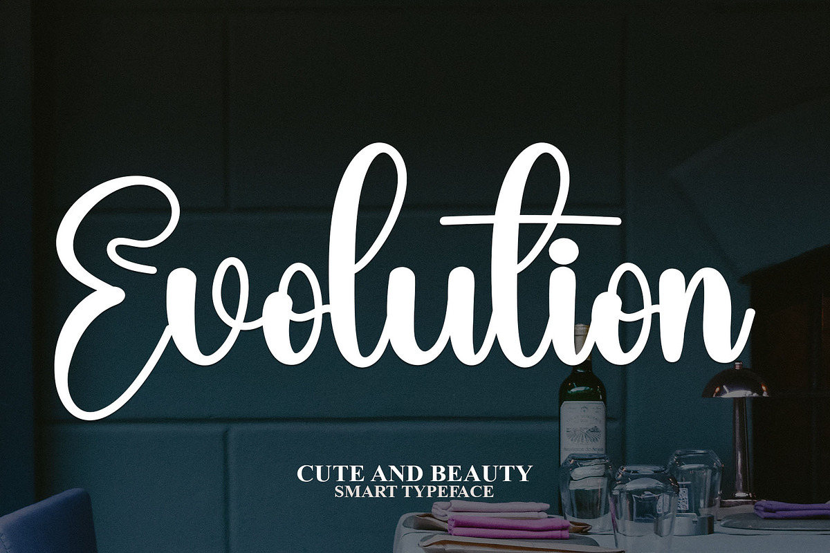 Evolution, a Script Font by FreshTypeINK (Photo 1 of 9)