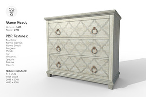Three Drawer Hall Chest, a Furniture 3D Model by !rina