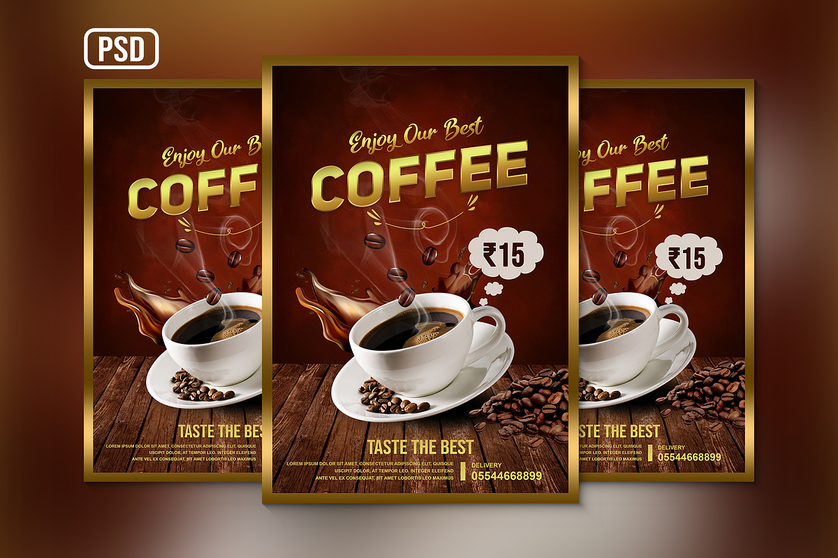 Wonderful Coffee flyer, a Flyer Template by Black Spade Design