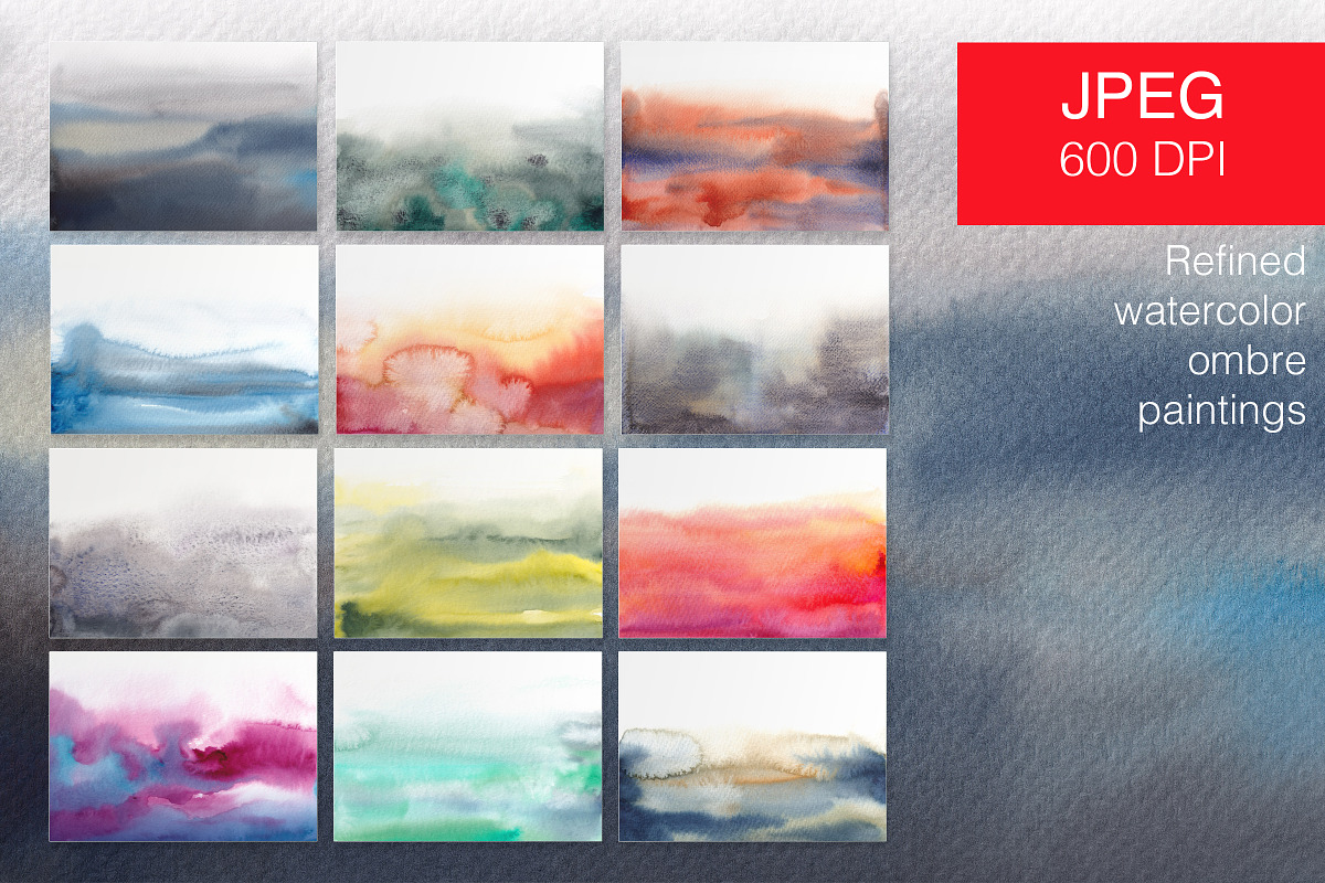 Watercolor Ombre Collection, a Texture Illustration by NadyaKo (Photo 3 of 3)