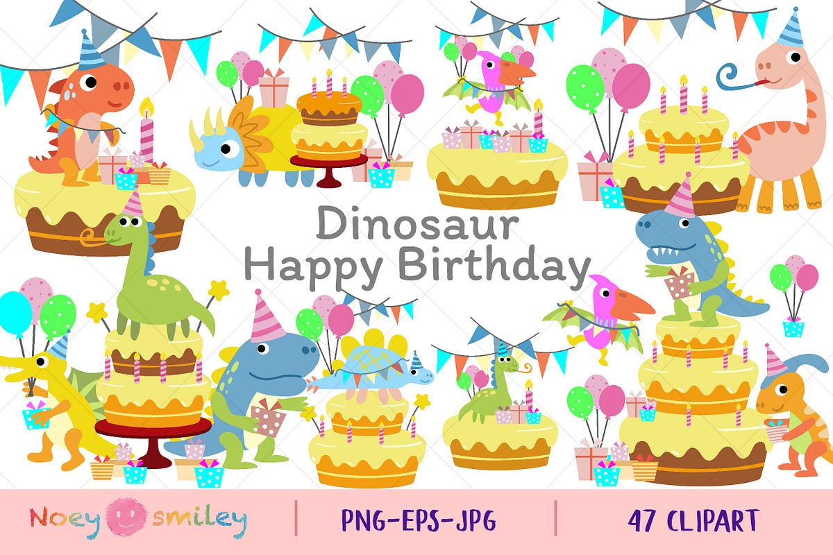 Happy Birthday Dinosaur party cake, an Animal Illustration by Noey smiley (Photo 1 of 9)