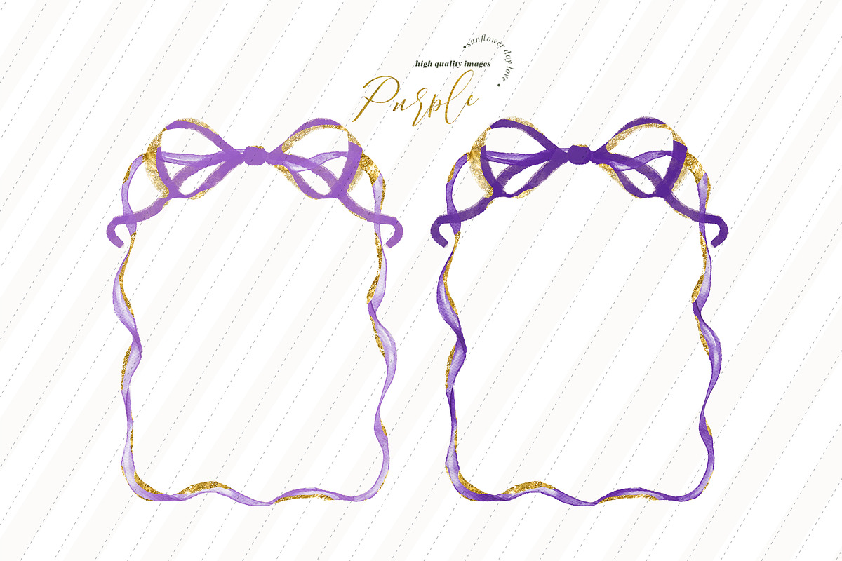 Purple Coquette Bow Frames Clipart, an Illustration by Sunflower Day Love (Photo 2 of 3)