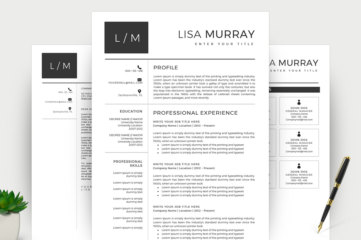 Modern Resume/CV Template Word, a Resume Template by TemplateCrafts (Photo 1 of 3)