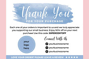 Thank you order card blue Canva 14, a Card Template by bonadigitals (Thumbnail 2 of 3)