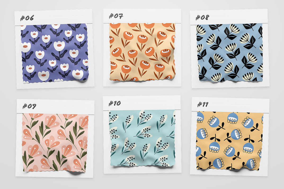 Abstract Flowers Seamless Patterns, a Pattern Graphic by Kotulska (Photo 3 of 9)