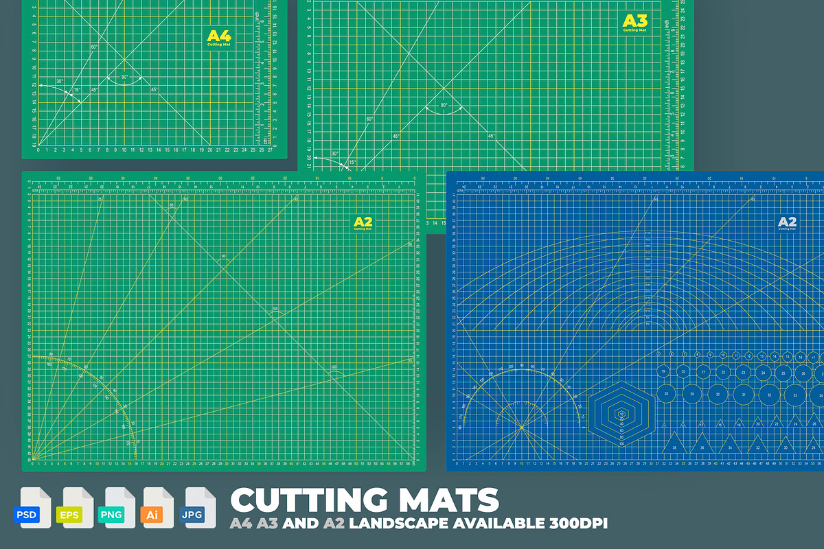 Digital Cutting Mats A2 A3 A4 Sizes, an Object Illustration by bnrcreativelab (Photo 1 of 5)