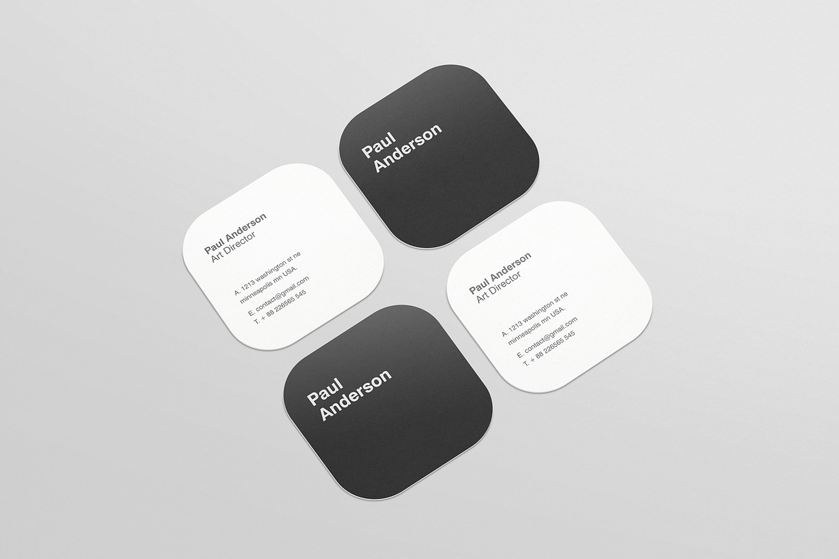 Square Business Card Mockups, a Print Template by resumetemplathttps://d3es (Photo 5 of 6)