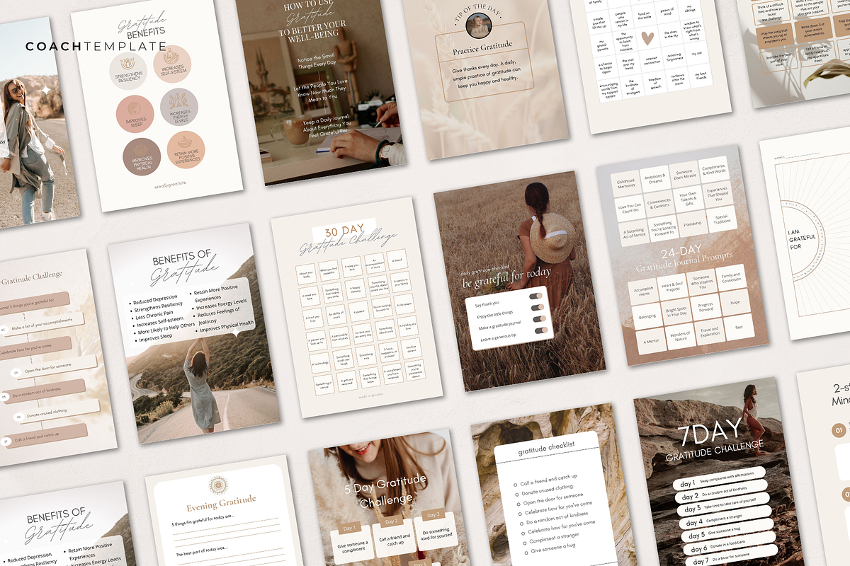 Gratitude Planner Journal Template, a Marketing Template by COACHTEMPLATE (Photo 3 of 11)
