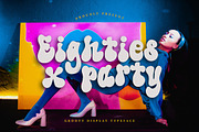 Eighties Party - Bubble Retro Font, a Font by Deeezy (Thumbnail 1 of 6)