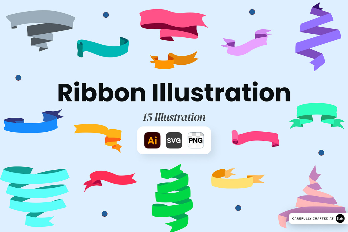 Colorful Ribbon Illustration Set, an Object Graphic by SLAB! Design (Photo 1 of 3)
