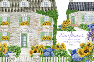 Watercolor Provence House Clipart