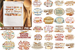 Funny Kitchen Quotes PNG Bundle, a Graphic by Digi_Design_World