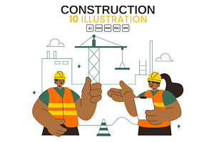 10 Construction Vector Illustration, a Work Illustration by denayunebgt