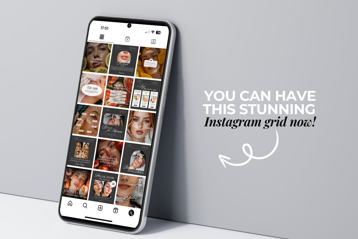 Med Spa Instagram Templates Bundle, a Social Media Template by DesignsbyMariaStudio (Photo 7 of 10)