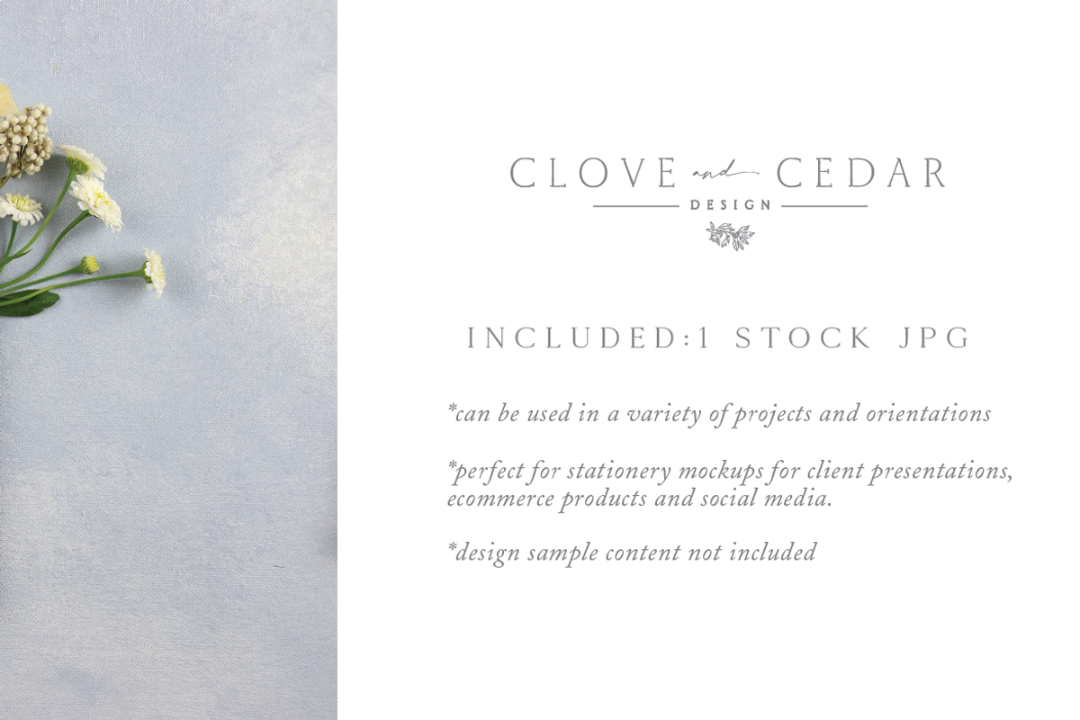 Blue Wildflower Stationery Mockup, a Mockup by Clove and Cedar Design (Photo 3 of 3)