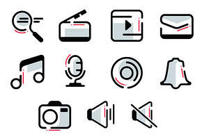 Multimedia and music icons