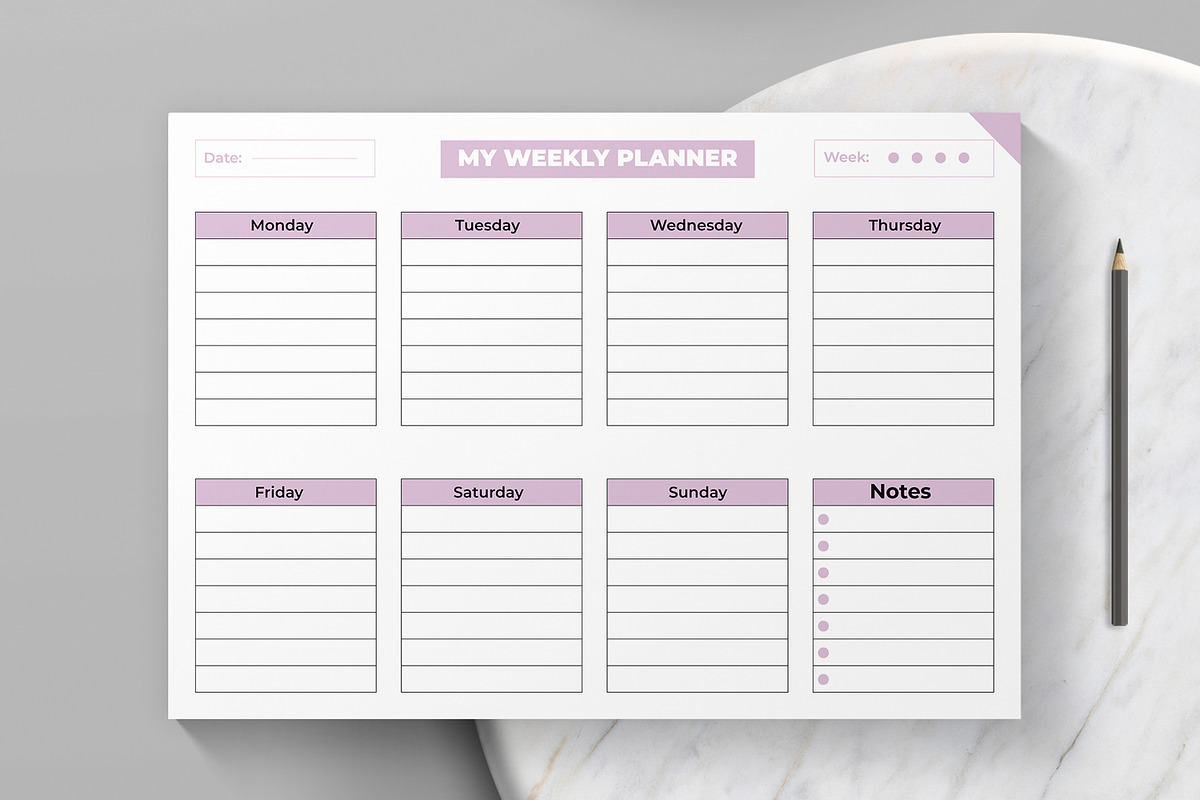 Weekly Planner Design Template