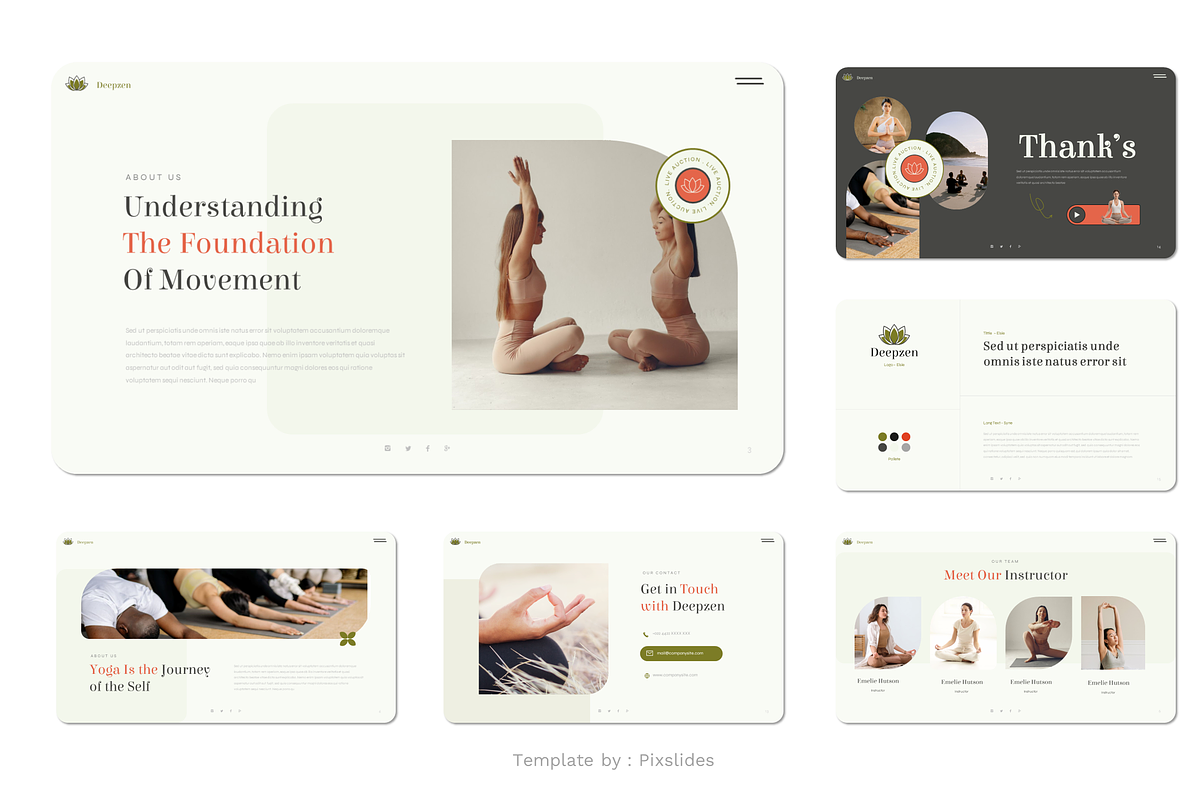 Yoga Studio & Meditation PowerPoint, a Presentation Template by Pixslides (Photo 6 of 6)