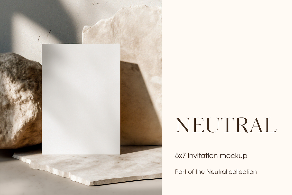 Minimal Stone Invitation Card Mockup, a Product Mockup by Serenefeeling (Photo 1 of 6)