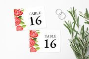 Red Rose Floral Table Number, an Invitation Template by Beyond Muse (Thumbnail 3 of 3)