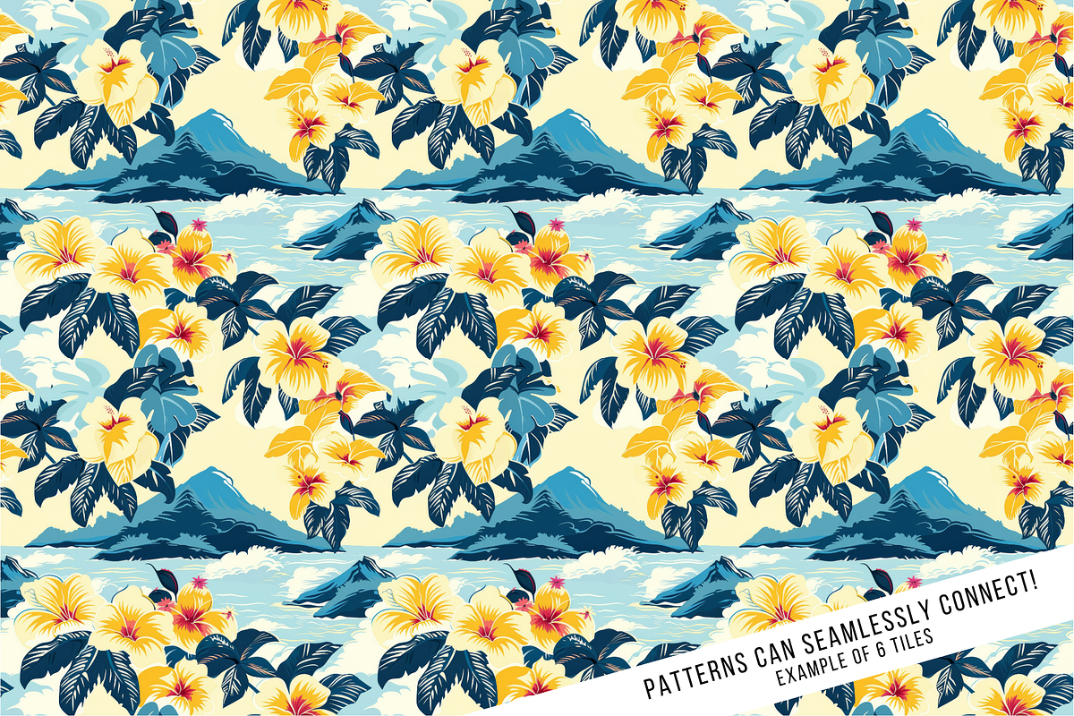 Retro Hawaiian Print Digital Paper, a Pattern Graphic by Chromolume Studio (Photo 10 of 28)