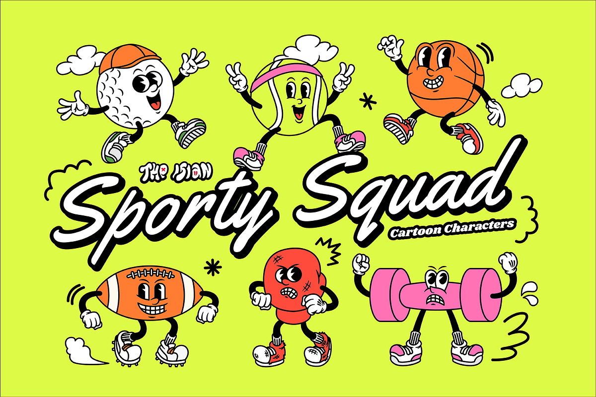 Sporty Squad Cartoon Characters, an Illustration by The Isian (Photo 1 of 11)