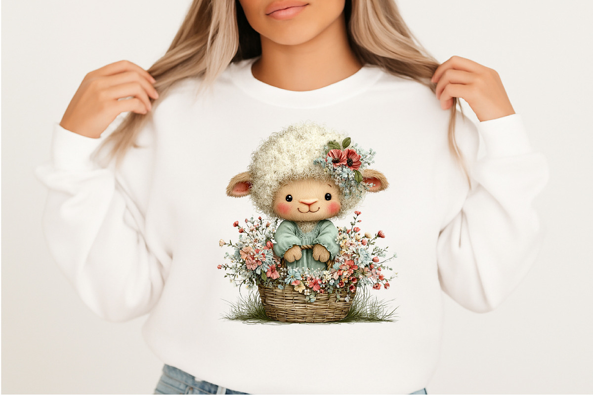 Whimsical Spring Sheep Clipart, an Illustration by Craft Nest (Photo 7 of 11)