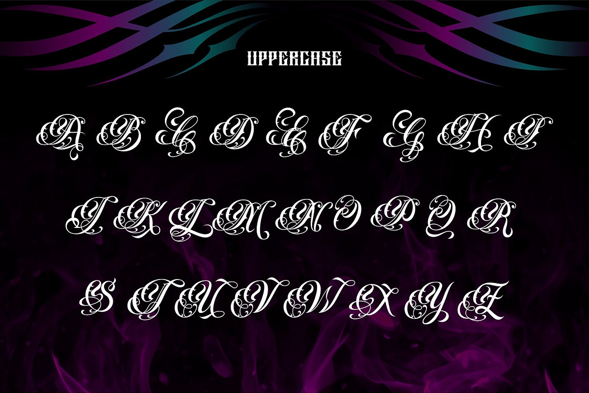 Diablo – Chicano Tattoo Script Font, a Blackletter Font by WhymoreArt (Photo 11 of 15)