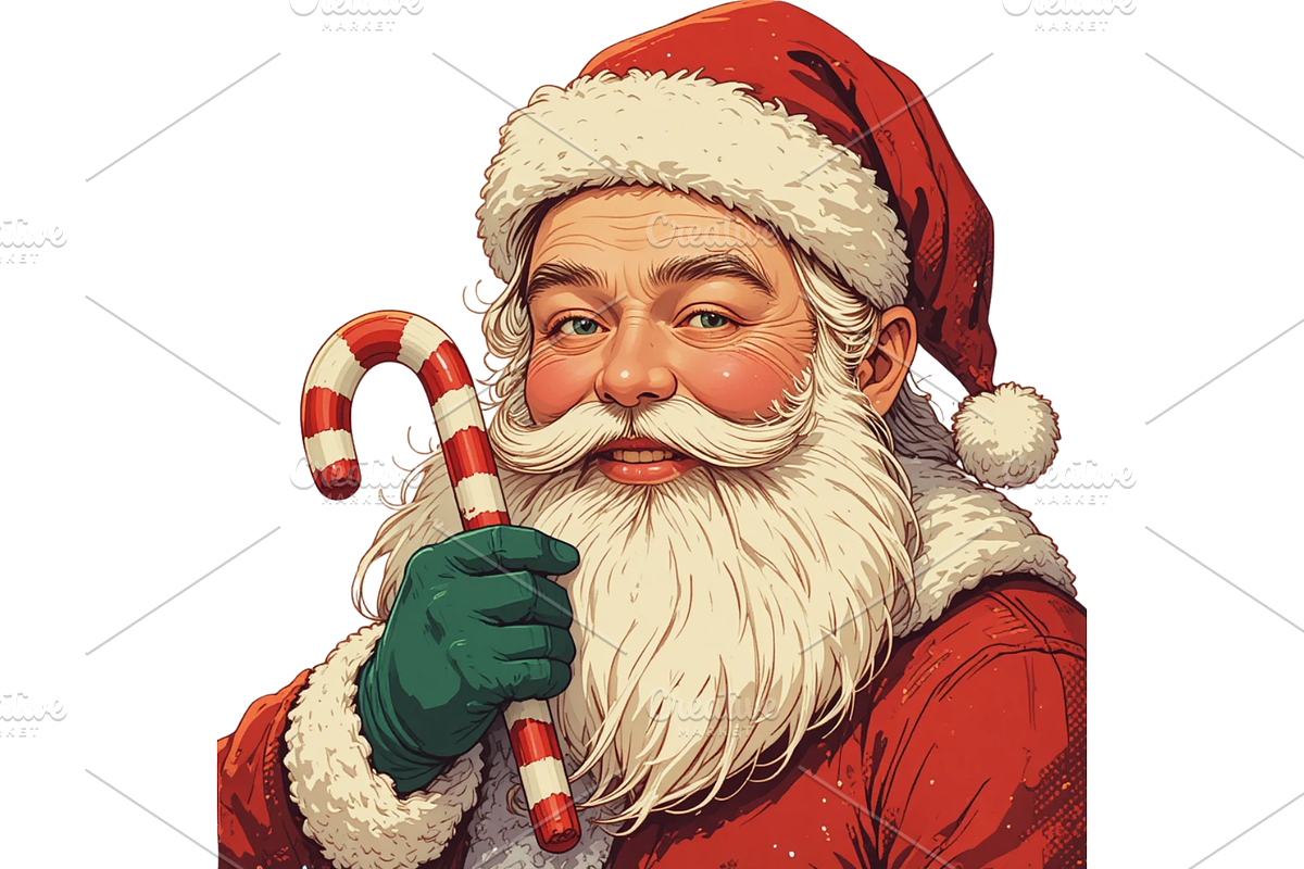 Retro Vintage Christmas Clipart, a Seasonal Illustration by Creative design (Photo 3 of 7)