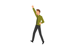 Successful Business Man Raising His, a Sport Illustration by TopVectors