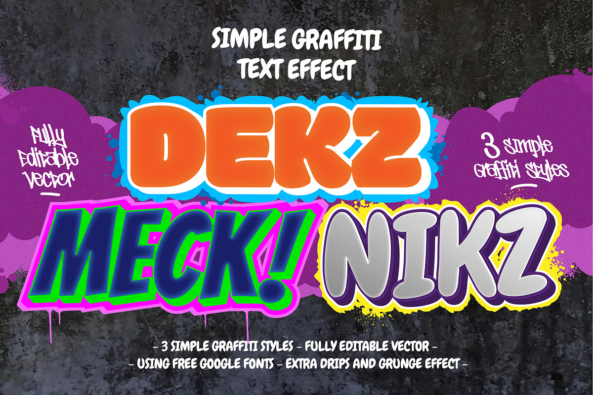 Graffiti vector text effect, an Object Graphic by tomatstudio