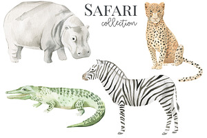 Safari Animals - Watercolor Set