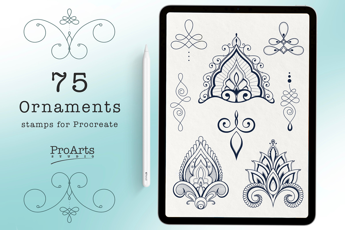 Ornament, Pattern Procreate Brushes, a Brush Add-On by Lucrumplus (Photo 1 of 8)