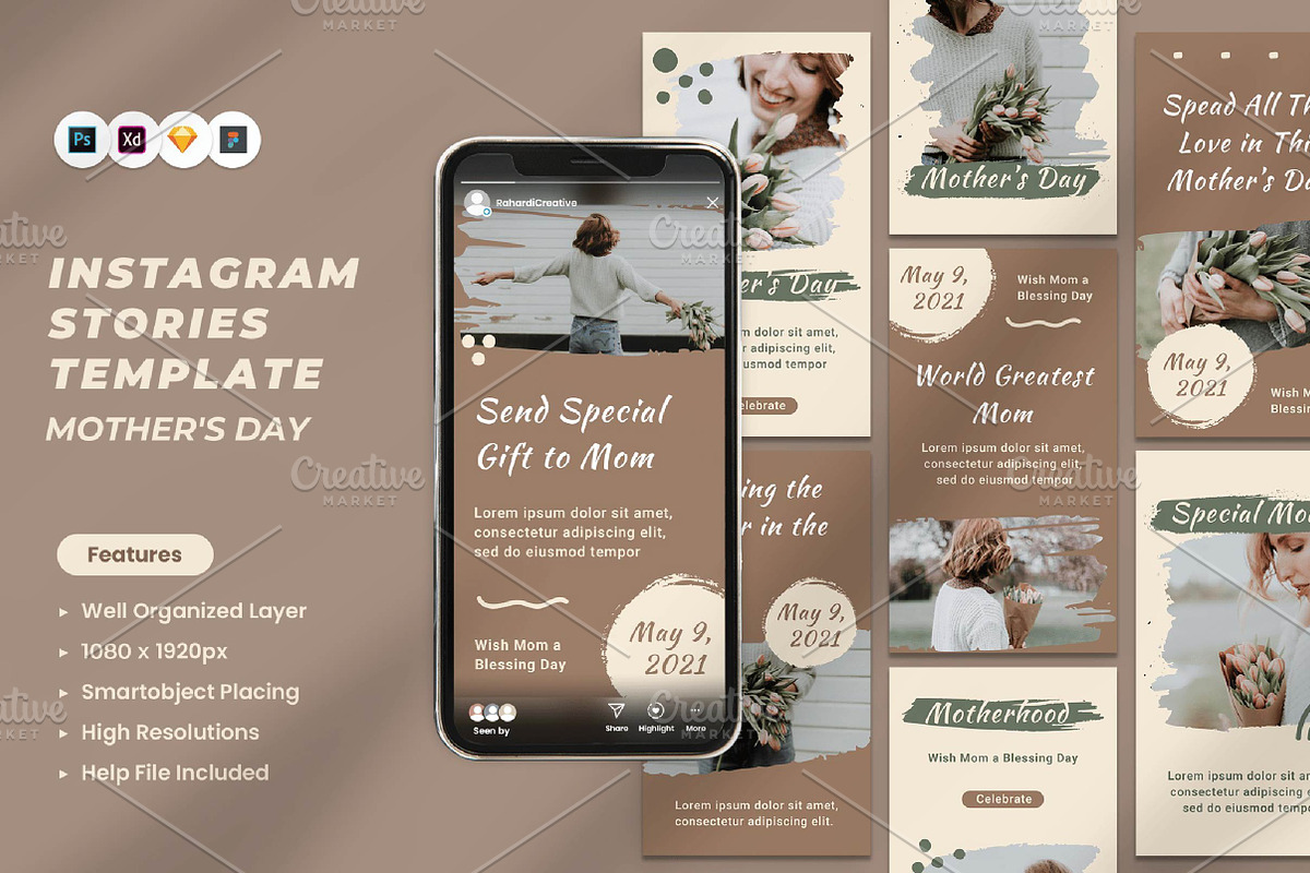 Mother's day-Instagram-stories, a Social Media Template by fashionaddict (Photo 1 of 4)