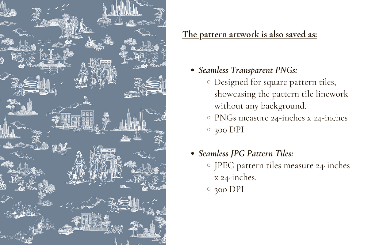 New York City Toile de Jouy Pattern, a Background Graphic by Hughes Studio (Photo 6 of 8)