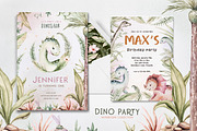 Dino Party watercolor set, an Animal Illustration by Peace ART (Thumbnail 5 of 10)