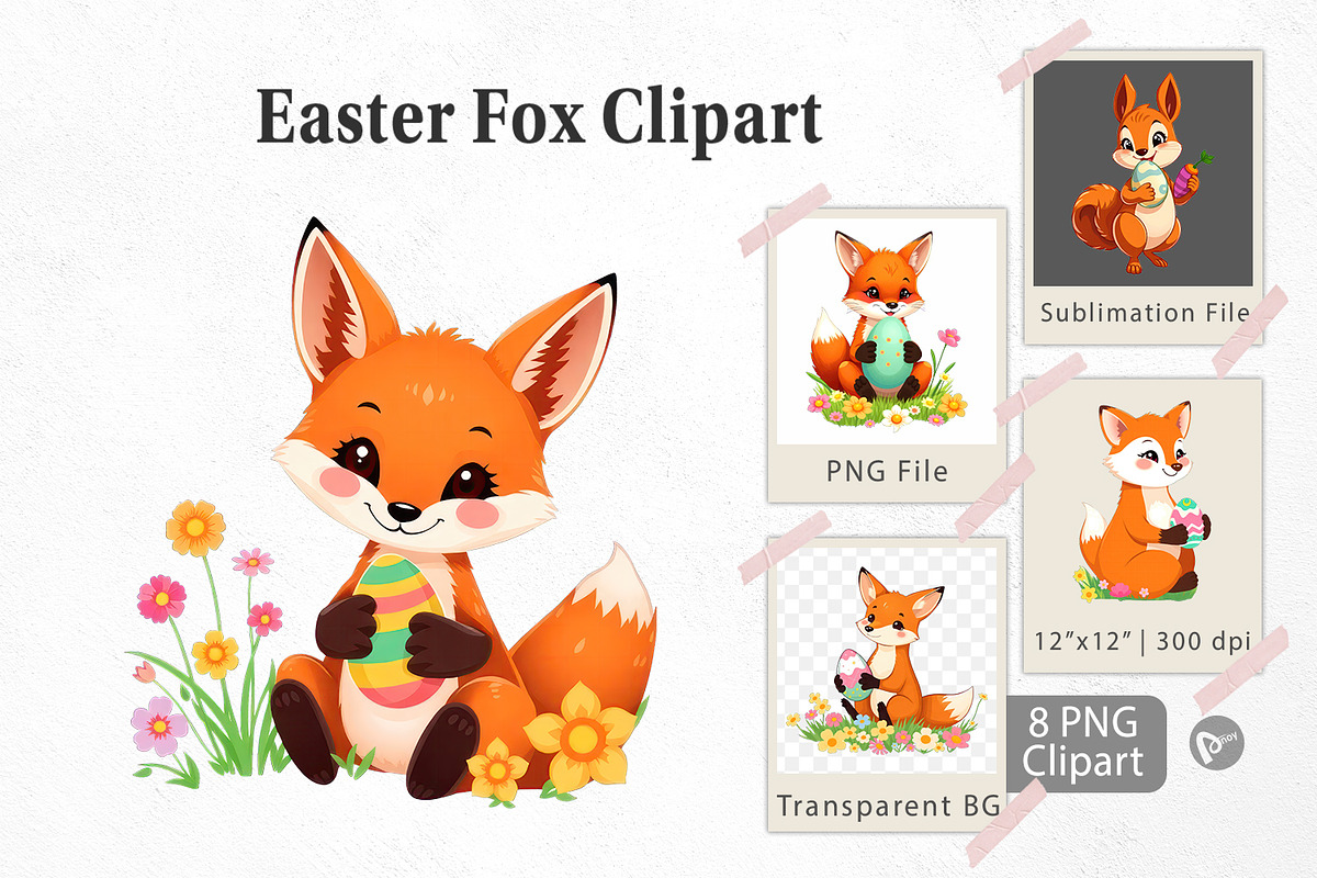 Easter Fox Clipart, a Graphic by Artnoy (Photo 1 of 5)
