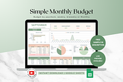 Simple Monthly Budget - Green, a Templates & Theme by The Creative Plans co (Thumbnail 1 of 10)